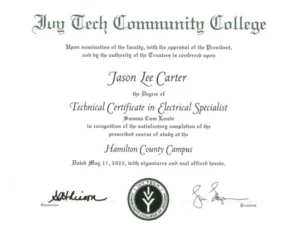 Technical Certificate in Electrical Specialist
